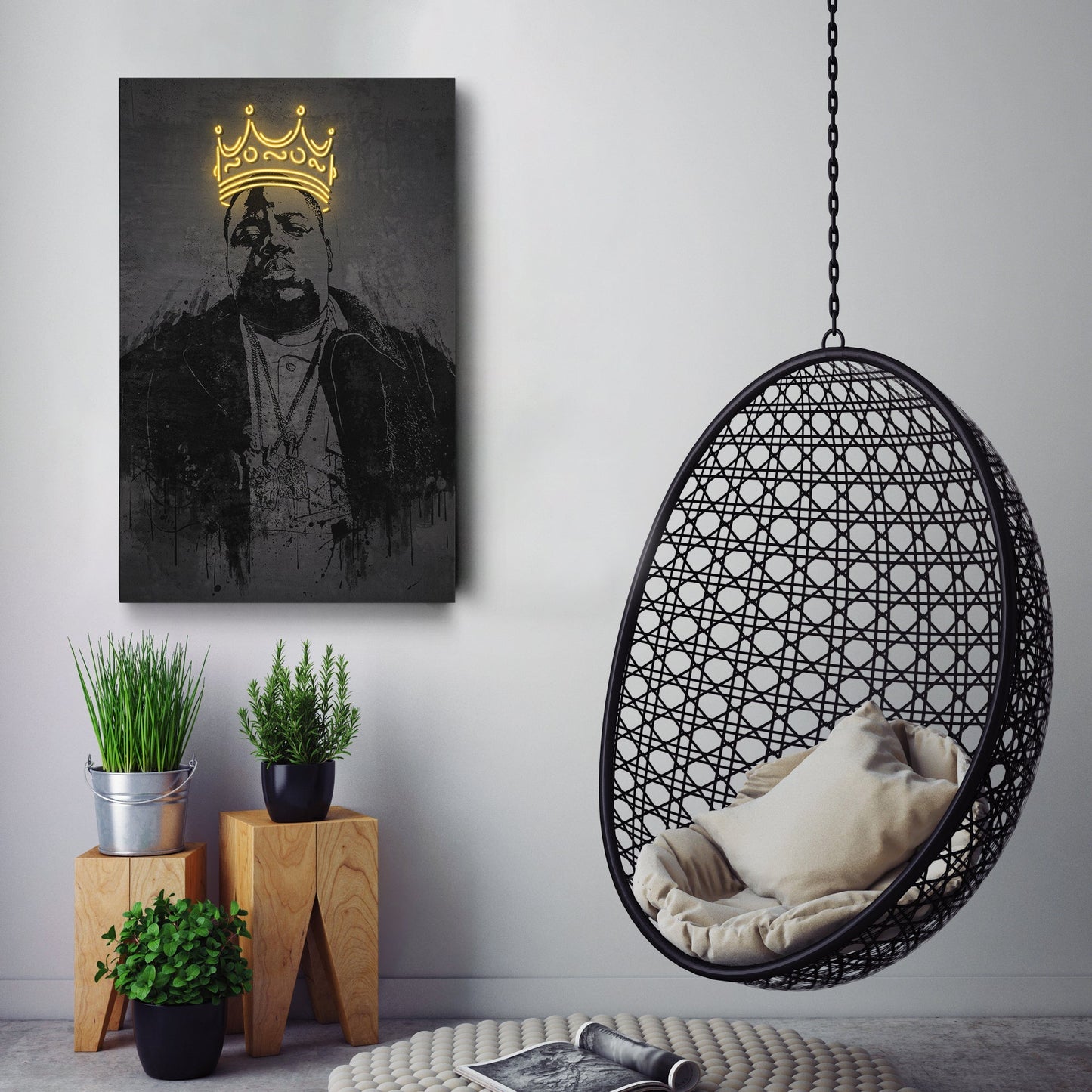 The Notorious B.I.G Neon Canvas Art | Music Wall Decor