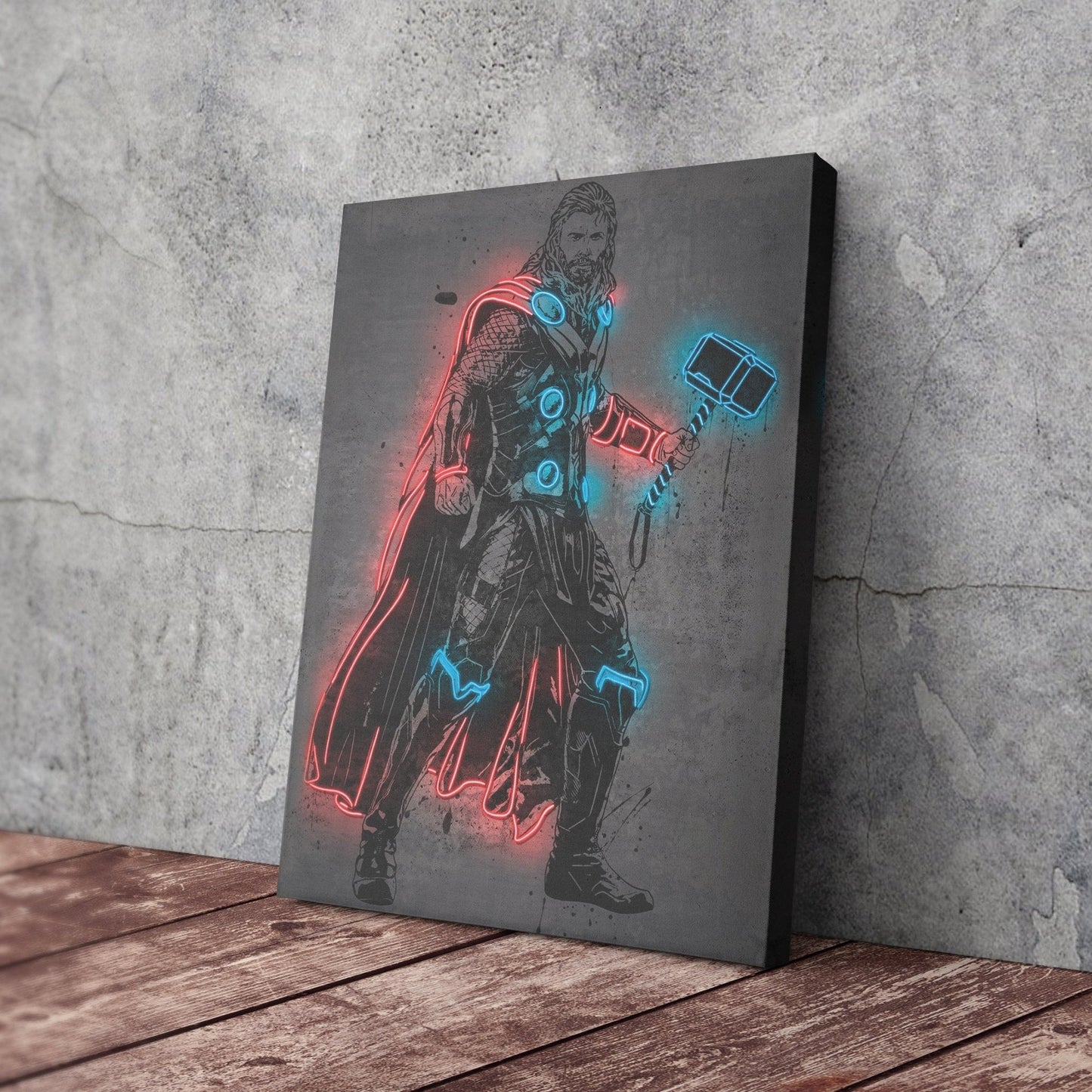 Thor Canvas | Marvel Neon Wall Art
