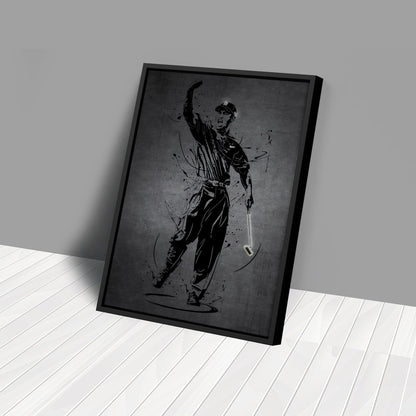 Tiger Woods Neon Canvas Art | Modern Wall Decor for Golf Fans