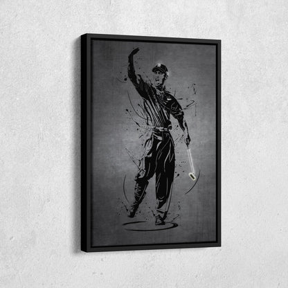 Tiger Woods Neon Canvas Art | Modern Wall Decor for Golf Fans