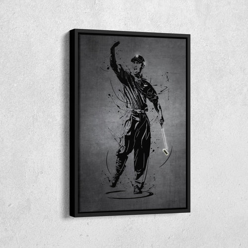 Tiger Woods Neon Canvas Art | Modern Wall Decor for Golf Fans
