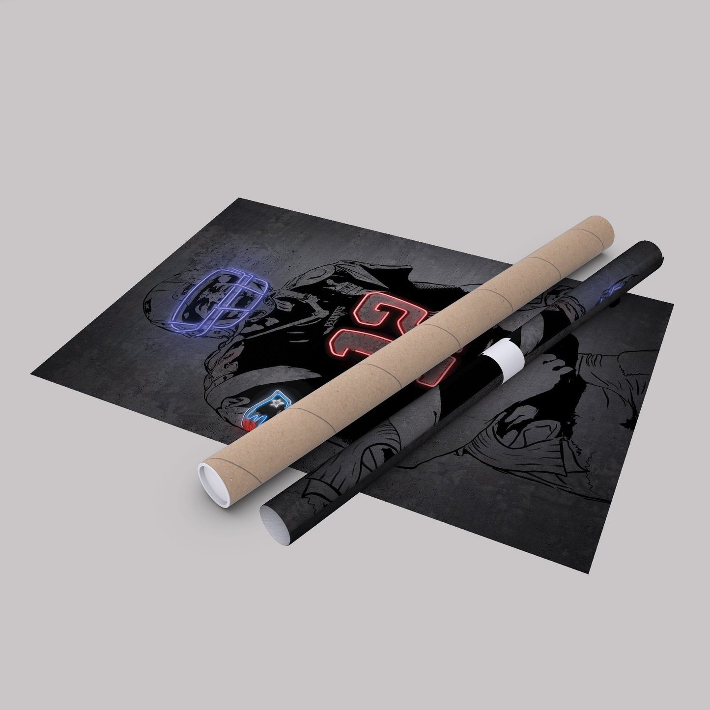 Tom Brady Neon Canvas Art | Modern Wall Decor for Patriots Fans