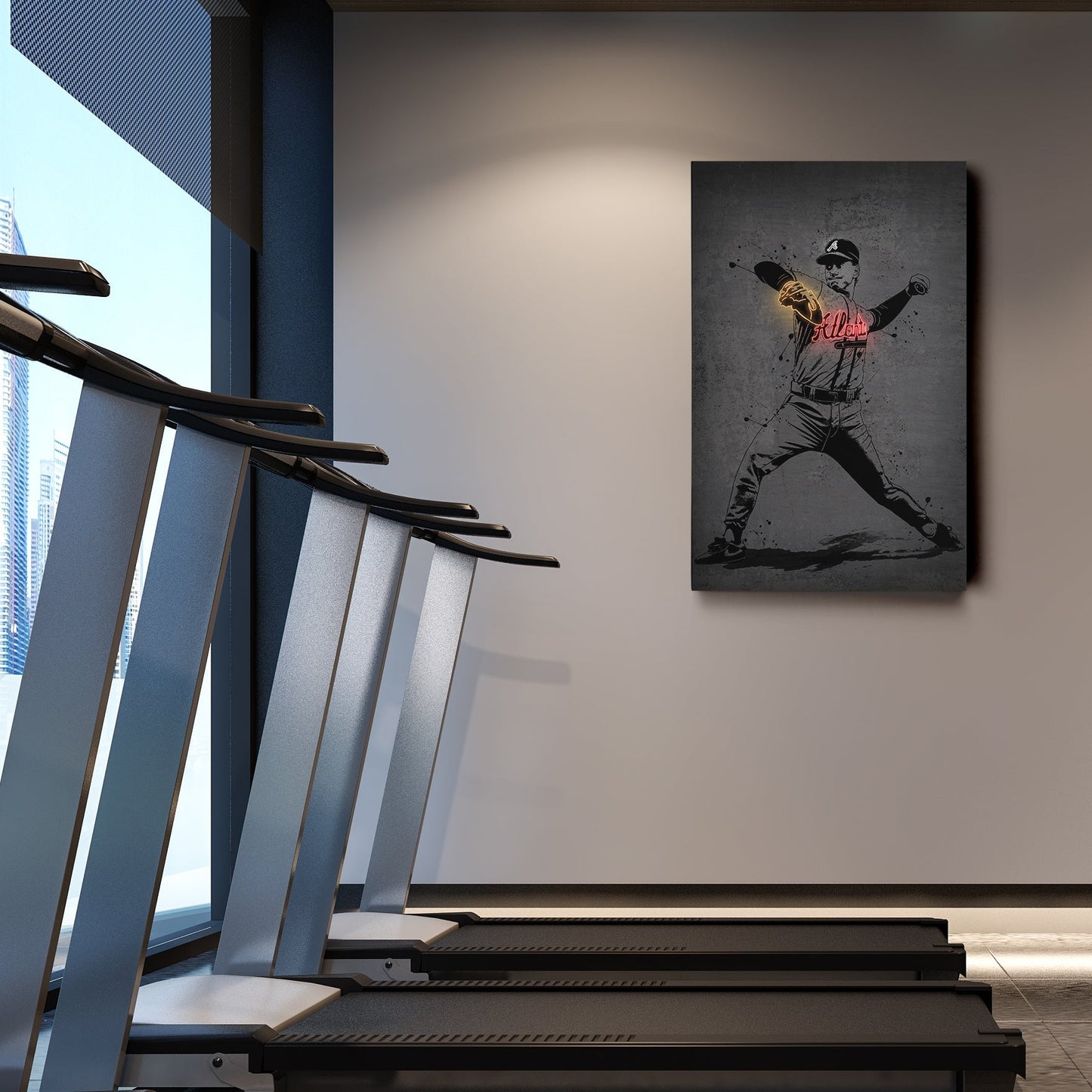 Tom Glavine Neon Canvas Art | Modern Wall Decor for Braves Fans