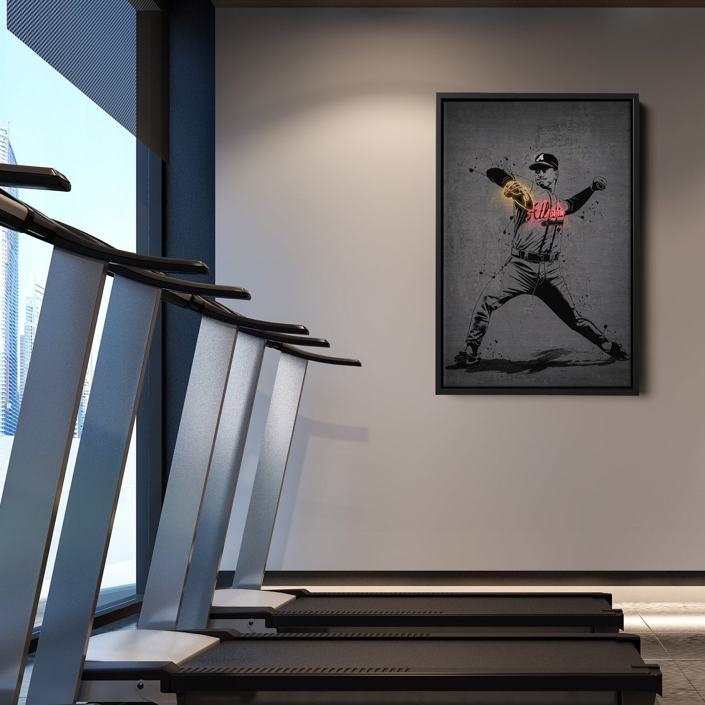 Tom Glavine Neon Canvas Art | Modern Wall Decor for Braves Fans
