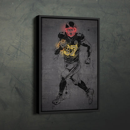 Travis Kelce Neon Canvas Art | Modern Wall Decor for Chiefs Fans