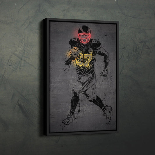 Travis Kelce Neon Canvas Art | Modern Wall Decor for Chiefs Fans