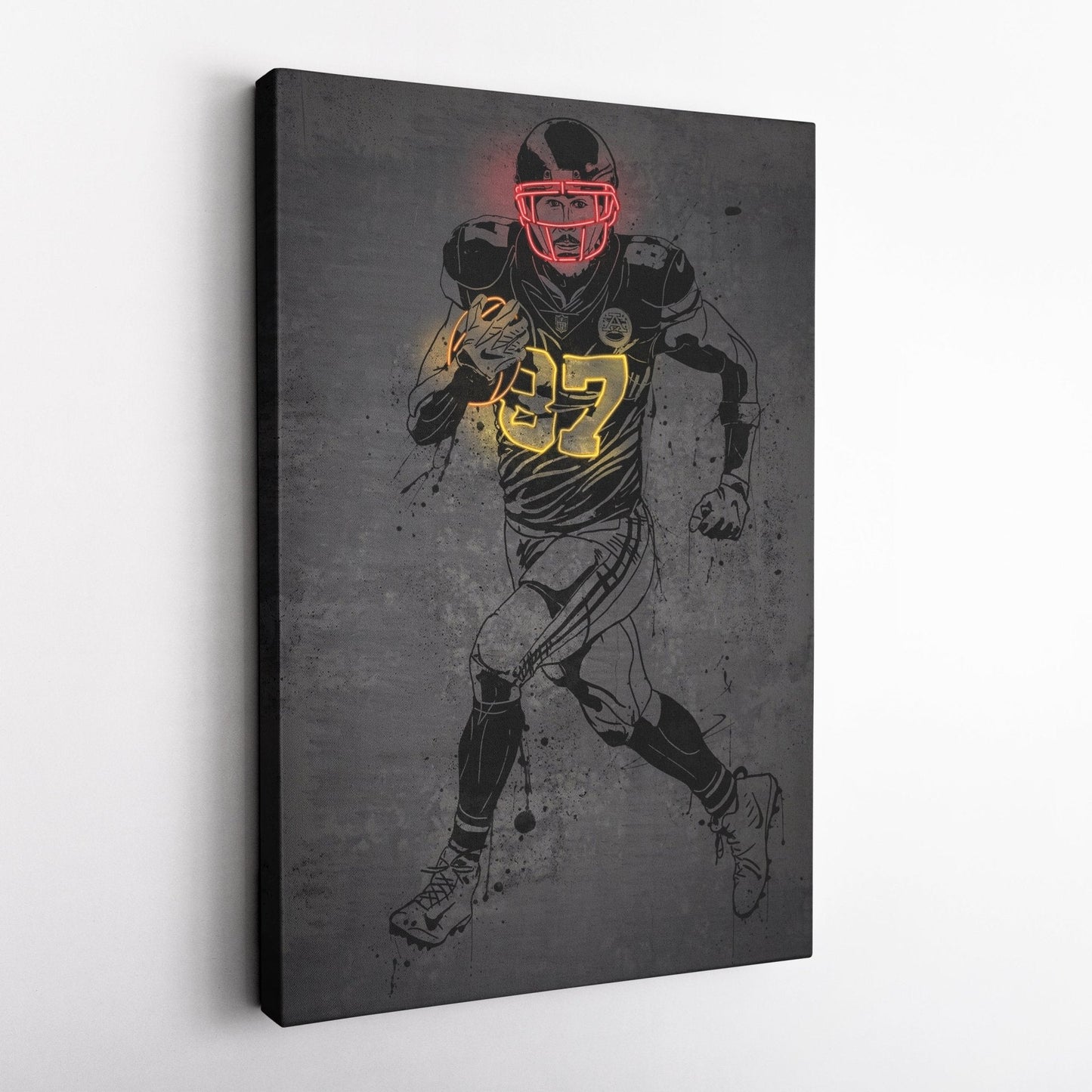 Travis Kelce Neon Canvas Art | Modern Wall Decor for Chiefs Fans