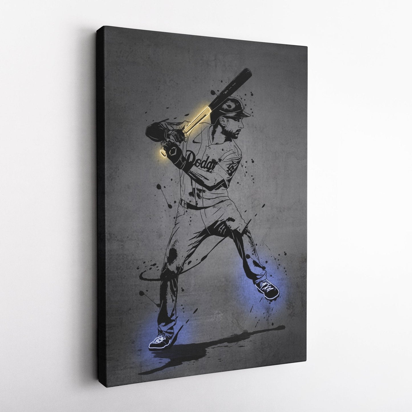 Trea Turner Neon Canvas Art | Modern Wall Decor for Dodgers Fans