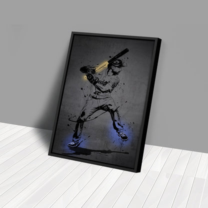 Trea Turner Neon Canvas Art | Modern Wall Decor for Dodgers Fans
