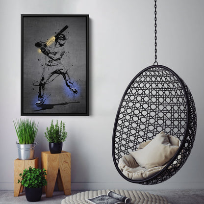 Trea Turner Neon Canvas Art | Modern Wall Decor for Dodgers Fans