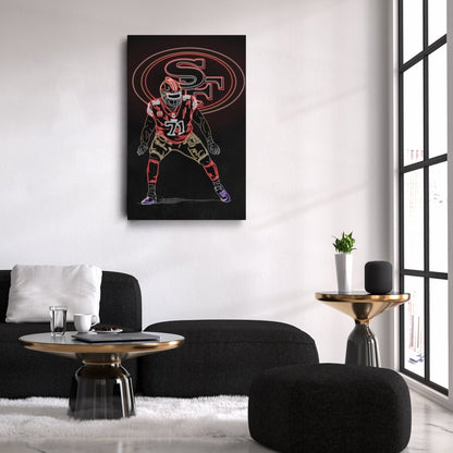 Trent Williams Neon Canvas Art | 49ers Wall Decor