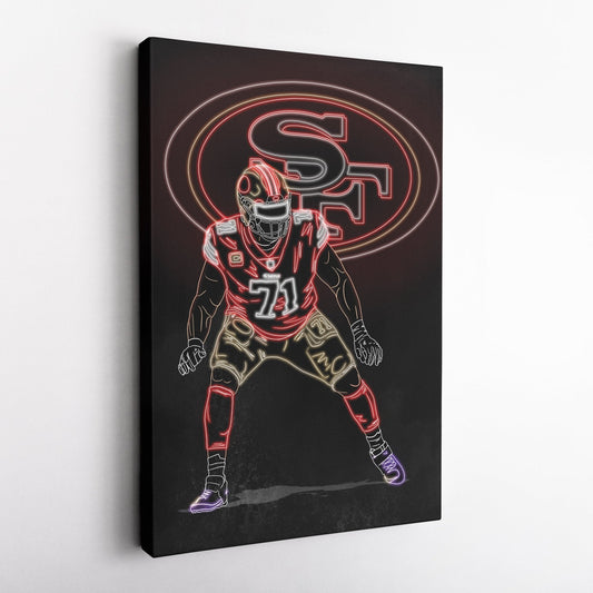 Trent Williams Neon Canvas Art | 49ers Wall Decor