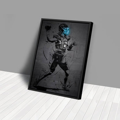 Trevor Lawrence Neon Canvas Art | Modern Wall Decor for Jaguars Fans
