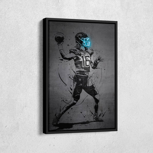 Trevor Lawrence Neon Canvas Art | Modern Wall Decor for Jaguars Fans