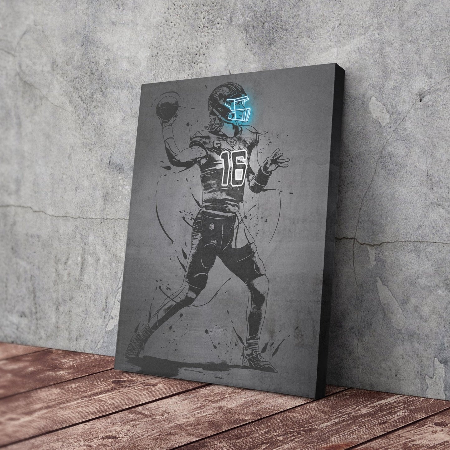 Trevor Lawrence Neon Canvas Art | Modern Wall Decor for Jaguars Fans