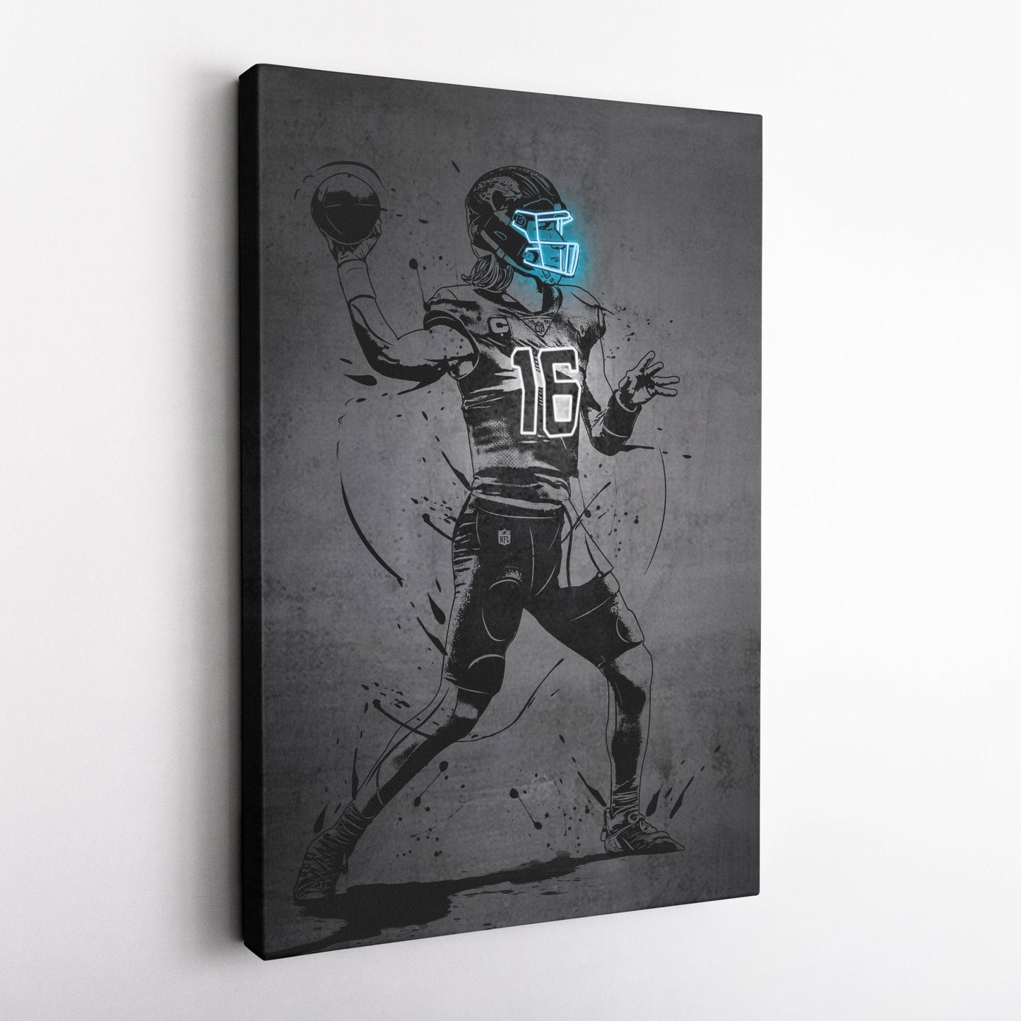 Trevor Lawrence Neon Canvas Art | Modern Wall Decor for Jaguars Fans