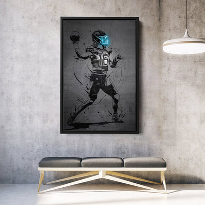 Trevor Lawrence Neon Canvas Art | Modern Wall Decor for Jaguars Fans