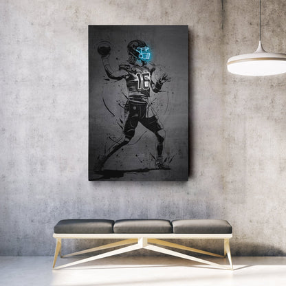 Trevor Lawrence Neon Canvas Art | Modern Wall Decor for Jaguars Fans