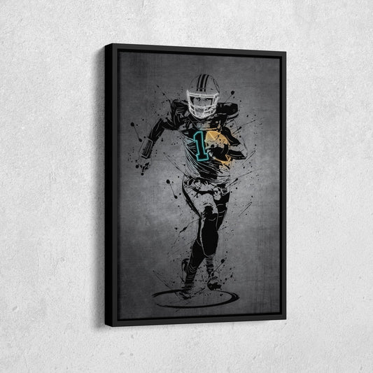 Tua Tagovailoa Neon Canvas Art | Modern Wall Decor for Dolphins Fans