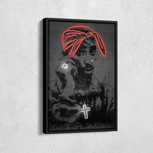 Tupac Neon Canvas Art | Music Wall Decor