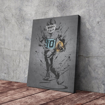 Tyreek Hill Neon Canvas Art | Modern Wall Decor for Dolphins Fans