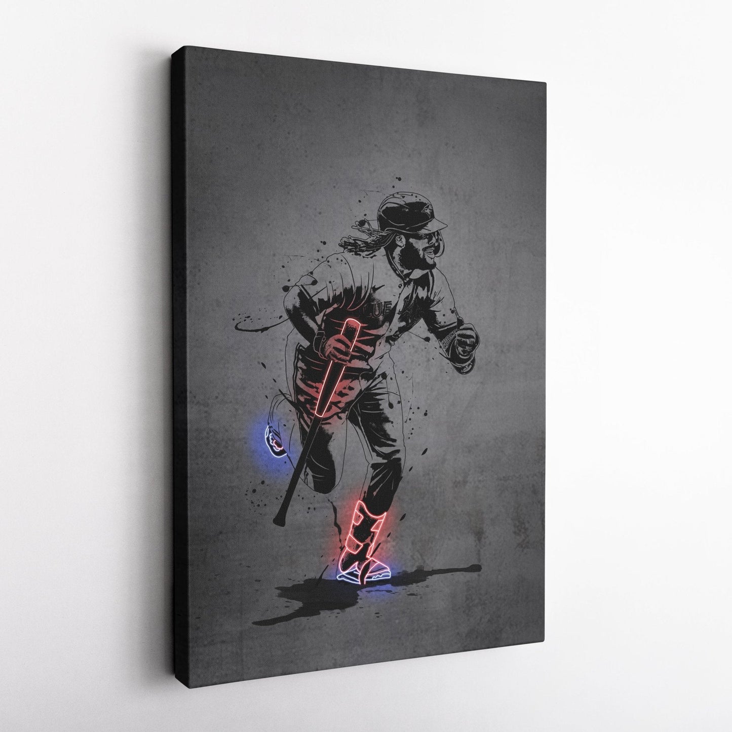 Vladimir Guerrero Jr Neon Canvas Art | Modern Wall Decor for Blue Jays Fans