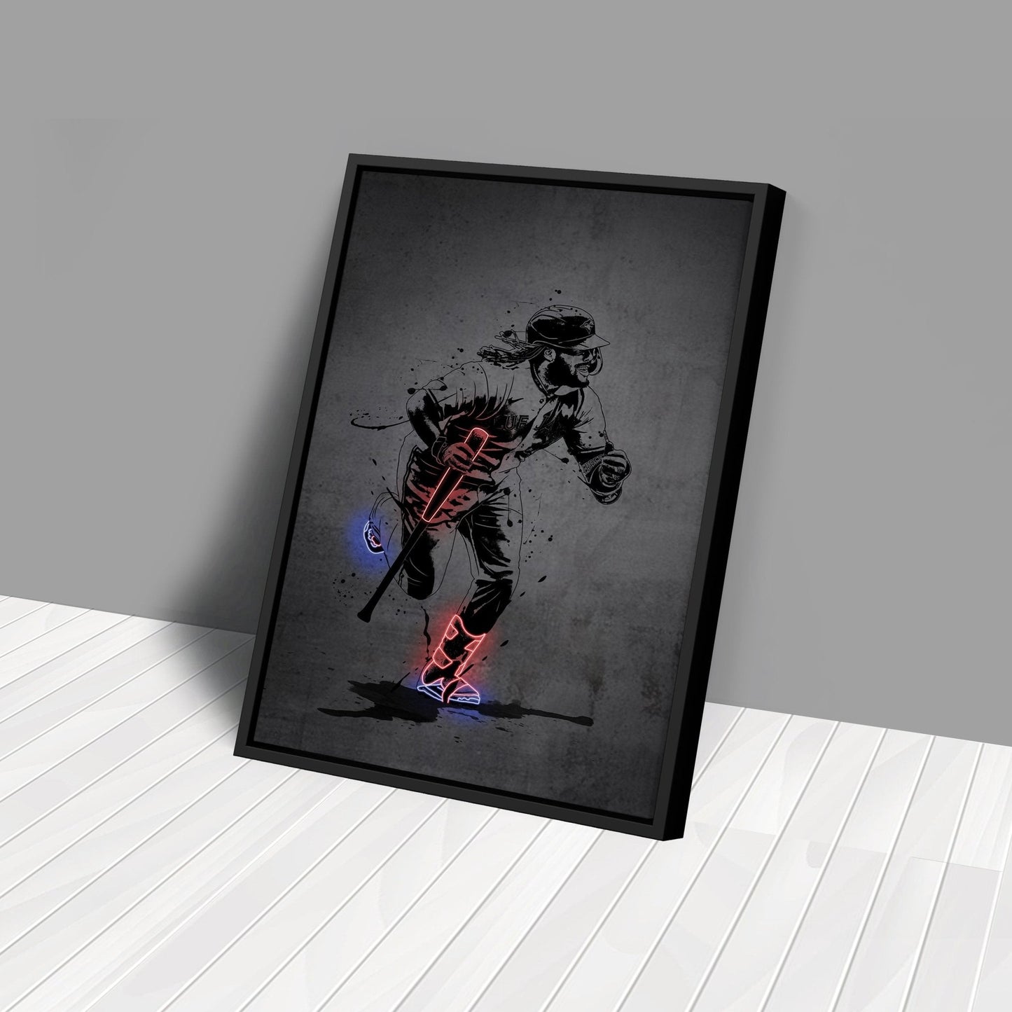 Vladimir Guerrero Jr Neon Canvas Art | Modern Wall Decor for Blue Jays Fans