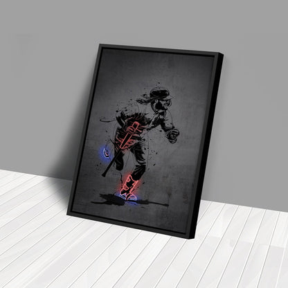 Vladimir Guerrero Jr Neon Canvas Art | Modern Wall Decor for Blue Jays Fans