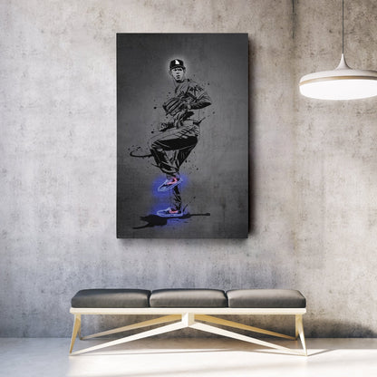 Walker Buehler Neon Canvas Art | Modern Wall Decor for Dodgers Fans