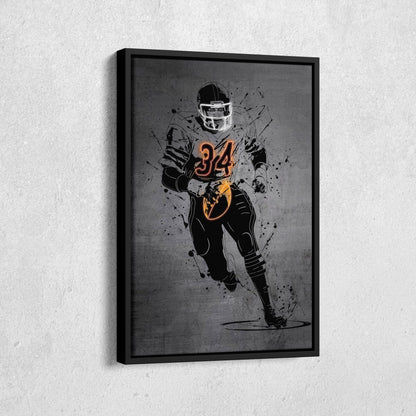 Walter Payton Neon Canvas Art | Modern Wall Decor for Bears Fans