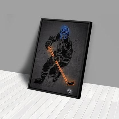 Wayne Gretzky Neon Canvas Art | Modern Wall Decor for Oilers Fans