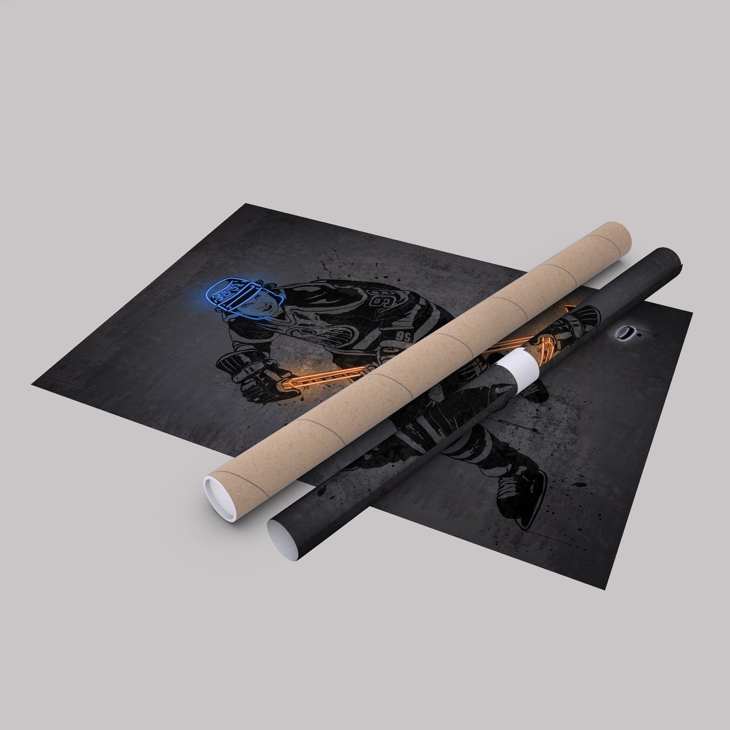 Wayne Gretzky Neon Canvas Art | Modern Wall Decor for Oilers Fans