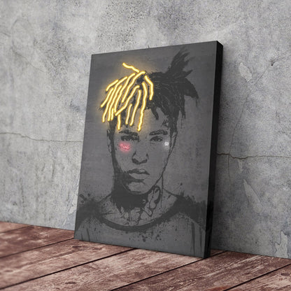 XXXTentacion Neon Canvas Art | Music Wall Decor